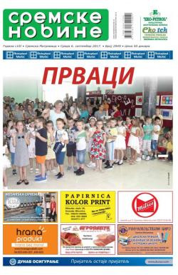 Sremske Novine - broj 2949, 6. sep 2017.