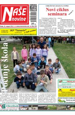 Naše novine, Temerin - broj 204, 31. avg 2012.