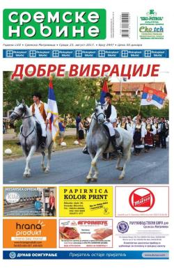 Sremske Novine - broj 2947, 23. avg 2017.