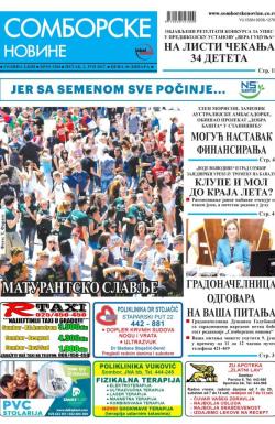 Somborske novine - broj 3284, 2. jun 2017.