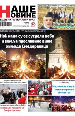 Naše Novine, Smederevo - broj 309, 10. jan 2018.