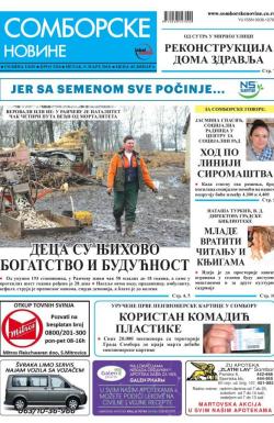 Somborske novine - broj 3324, 9. mar 2018.