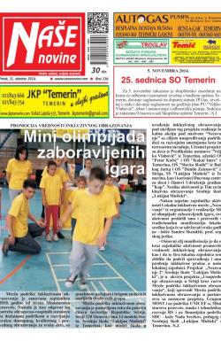 Naše novine, Temerin - broj 236, 31. okt 2014.