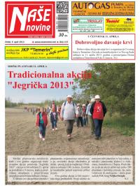 Naše novine, Temerin - broj 215, 5. apr 2013.