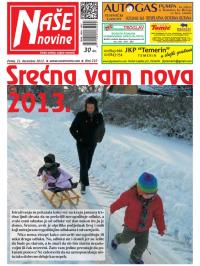 Naše novine, Temerin - broj 210, 21. dec 2012.