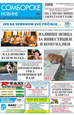 Somborske novine - broj 3290, 14. jul 2017.