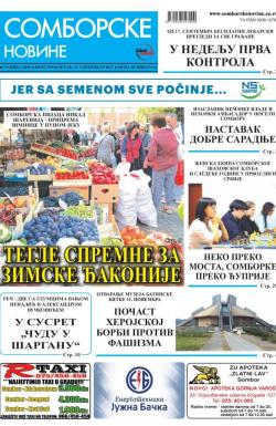Somborske novine - broj 3299, 15. sep 2017.
