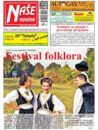 Naše novine, Temerin - broj 223, 15. nov 2013.