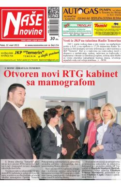 Naše novine, Temerin - broj 214, 22. mar 2013.