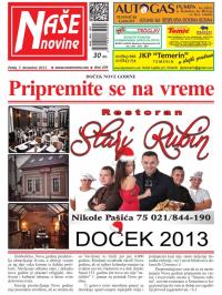 Naše novine, Temerin - broj 209, 7. dec 2012.