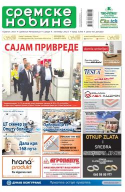 Sremske Novine - broj 3266, 4. okt 2023.