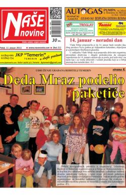 Naše novine, Temerin - broj 211, 11. jan 2013.