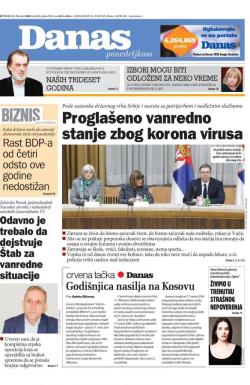 Danas - broj 8204, 16. mar 2020.