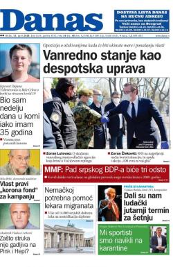 Danas - broj 8234, 15. apr 2020.