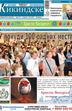 Nove kikindske novine - broj 144, 2. maj 2013.