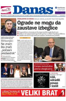 Danas - broj 6548, 3. sep 2015.