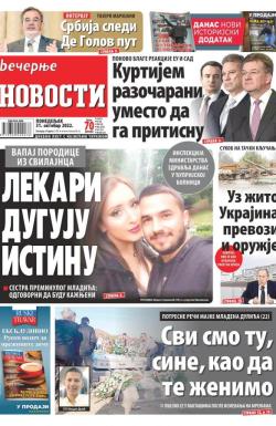Večernje novosti - broj 4477, 31. okt 2022.