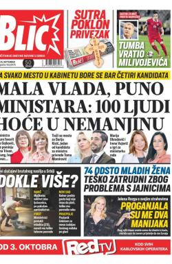 Blic - broj 8470, 25. sep 2020.