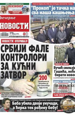 Večernje novosti - broj 1784, 27. jan 2016.