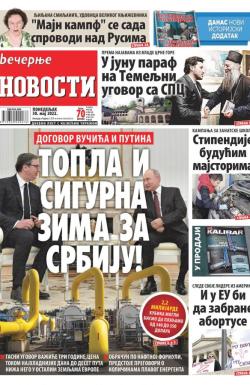 Večernje novosti - broj 4323, 30. maj 2022.