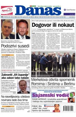 Danas - broj 5505, 25. okt 2012.