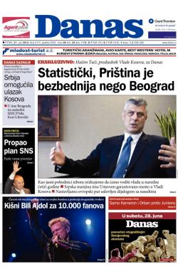 Danas - broj 6115, 27. jun 2014.
