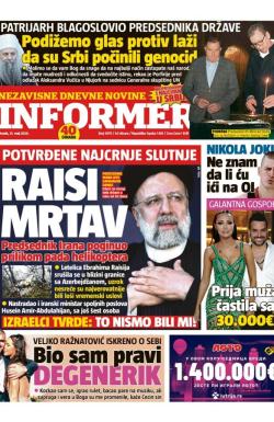 Informer - broj 3679, 21. maj 2024.