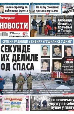 Večernje novosti - broj 1437, 10. feb 2015.
