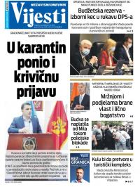 Vijesti - broj 7990, 6. jul 2020.