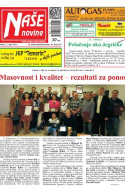 Naše novine, Temerin - broj 229, 11. apr 2014.