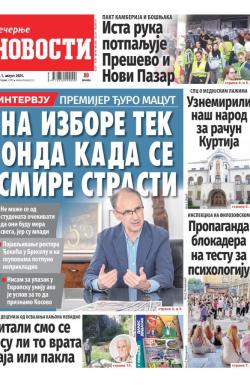 Večernje novosti - broj 5454, 1. avg 2025.