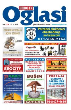 Novosti oglasi - broj 1739, 7. sep 2022.