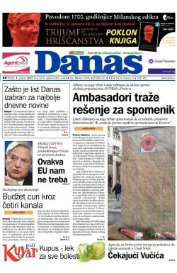 Danas - broj 5576, 4. jan 2013.
