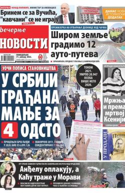 Večernje novosti - broj 4209, 31. jan 2022.