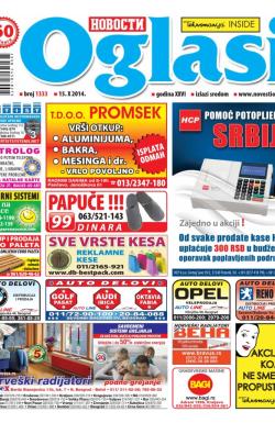 Novosti oglasi - broj 1333, 15. okt 2014.