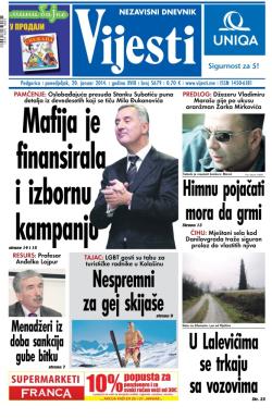 Vijesti - broj 5679, 20. jan 2014.