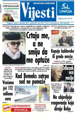 Vijesti - broj 5597, 6. dec 2013.