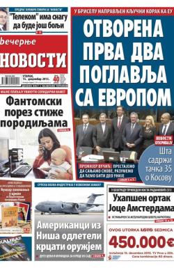 Večernje novosti - broj 1744, 15. dec 2015.