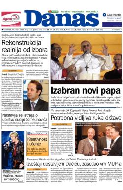Danas - broj 5645, 14. mar 2013.