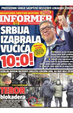 Informer - broj 4244, 30. mar 2026.