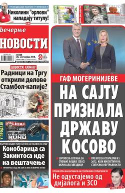 Večernje novosti - broj 3102, 28. sep 2018.