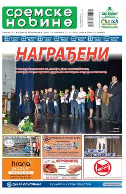 Sremske Novine - broj 2955, 18. okt 2017.