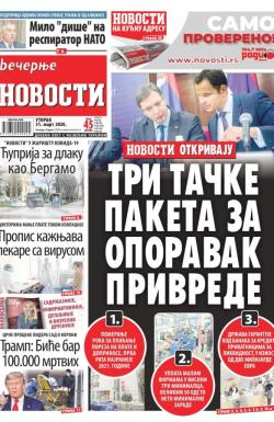 Večernje novosti - broj 3559, 31. mar 2020.