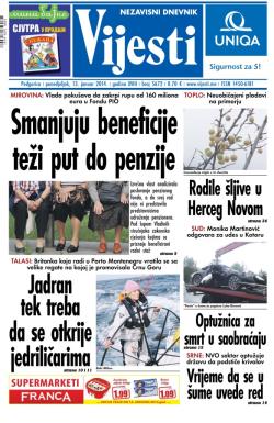 Vijesti - broj 5672, 13. jan 2014.