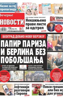 Večernje novosti - broj 4513, 7. dec 2022.