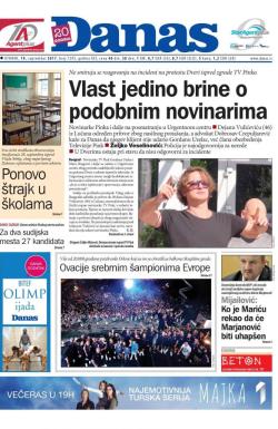 Danas - broj 7295, 19. sep 2017.