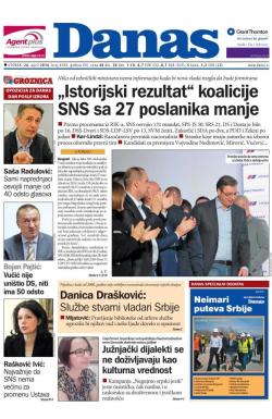 Danas - broj 6784, 26. apr 2016.