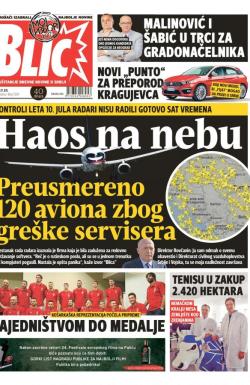 Blic - broj 7339, 21. jul 2017.