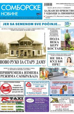 Somborske novine - broj 3343, 20. jul 2018.