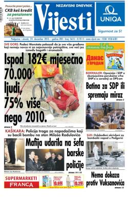 Vijesti - broj 5655, 24. dec 2013.